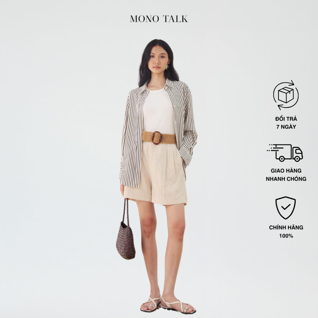 MONO TALK relaxed shirt with anti-wrinkle poplin material MOF24S-T10006TK