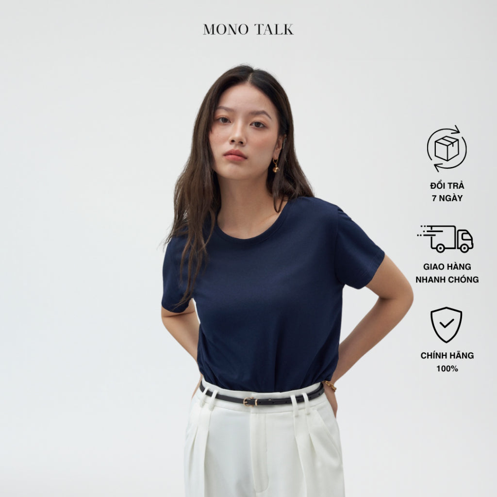 Áo Thun Nữ MONO TALK The Basic T-Shirt form basic tay ngắn nhiều màu T60001FT