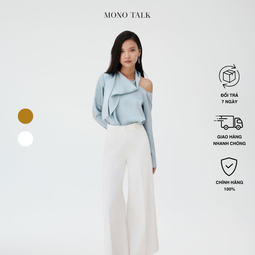 MONO TALK high-waisted loose khaki pants The front is pleated, the back has pockets on both sides MOF23W-B30003TK