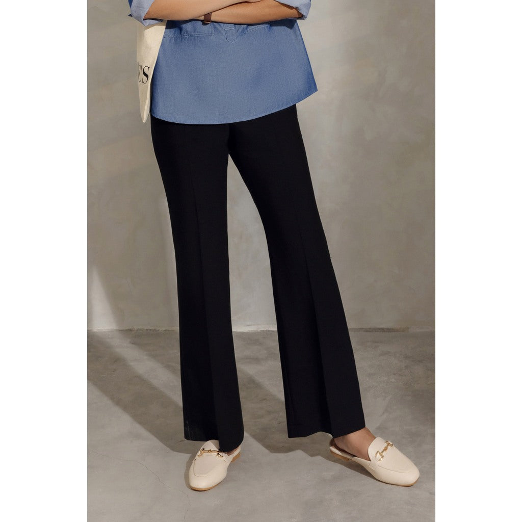 Women's Pants Flare Diagonal Pockets VIEN TRAN Elegant Women's Office Pants V64T24Q007