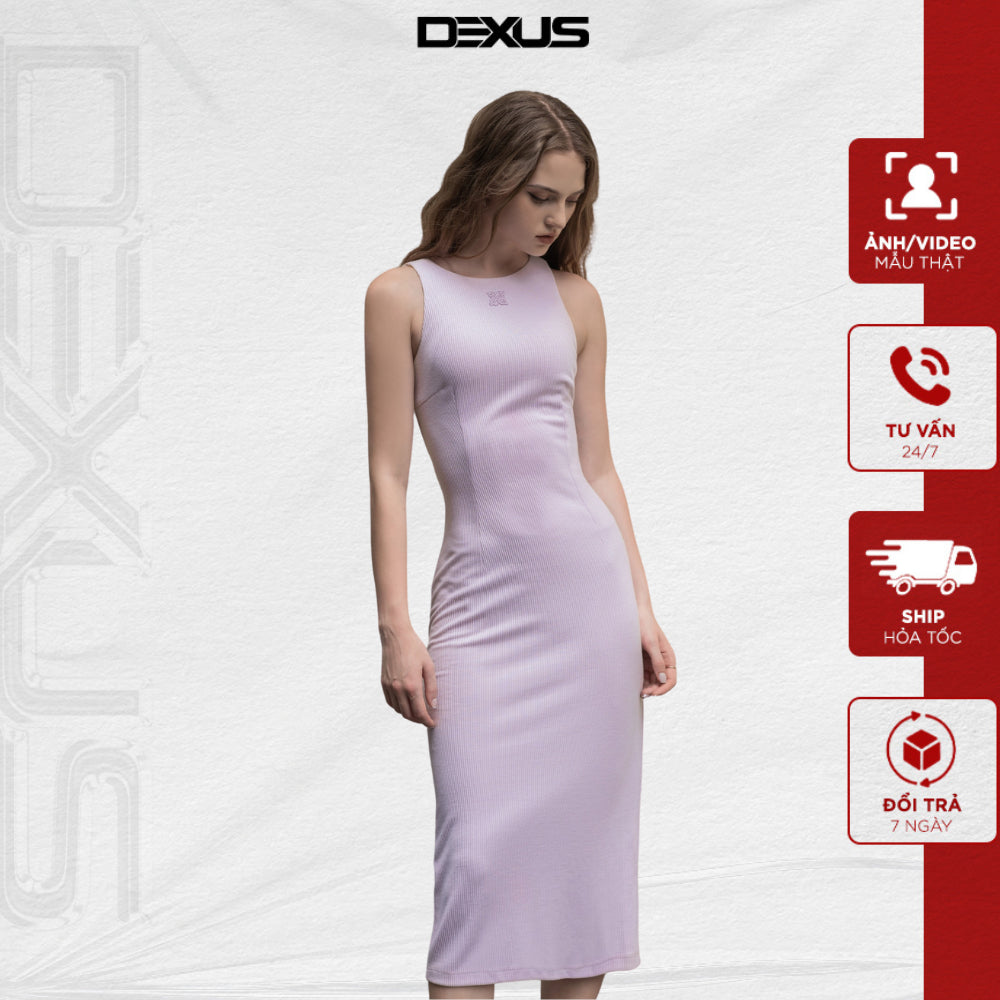 Women's Long Bodycon Dress / Skirt From Bodycon Flattering LAVENDER DRESS_DXV150008 (many colors)