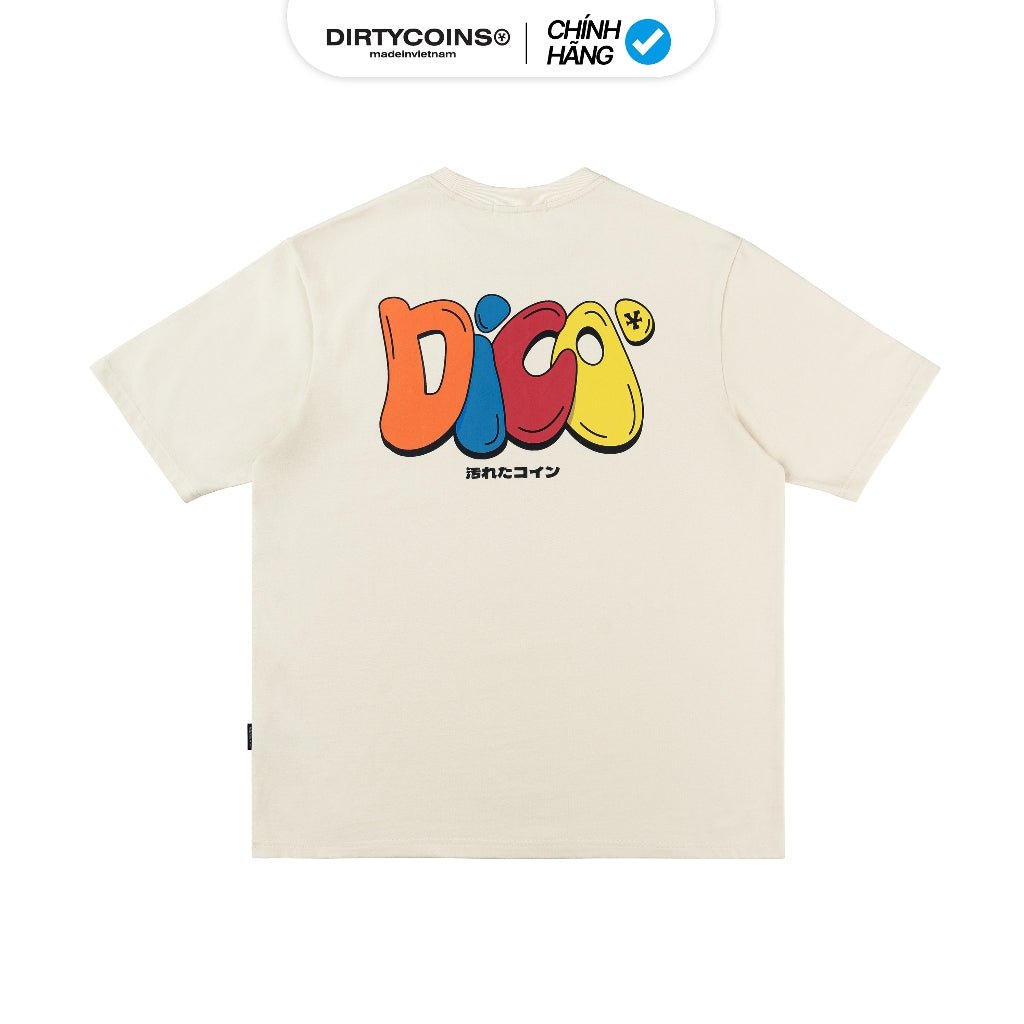 DirtyCoins Dico Multicolor Typo T-shirt - Cream