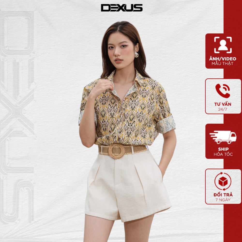 Women's loose shirt with vintage patternsTRYPHER TOP_DXA71002