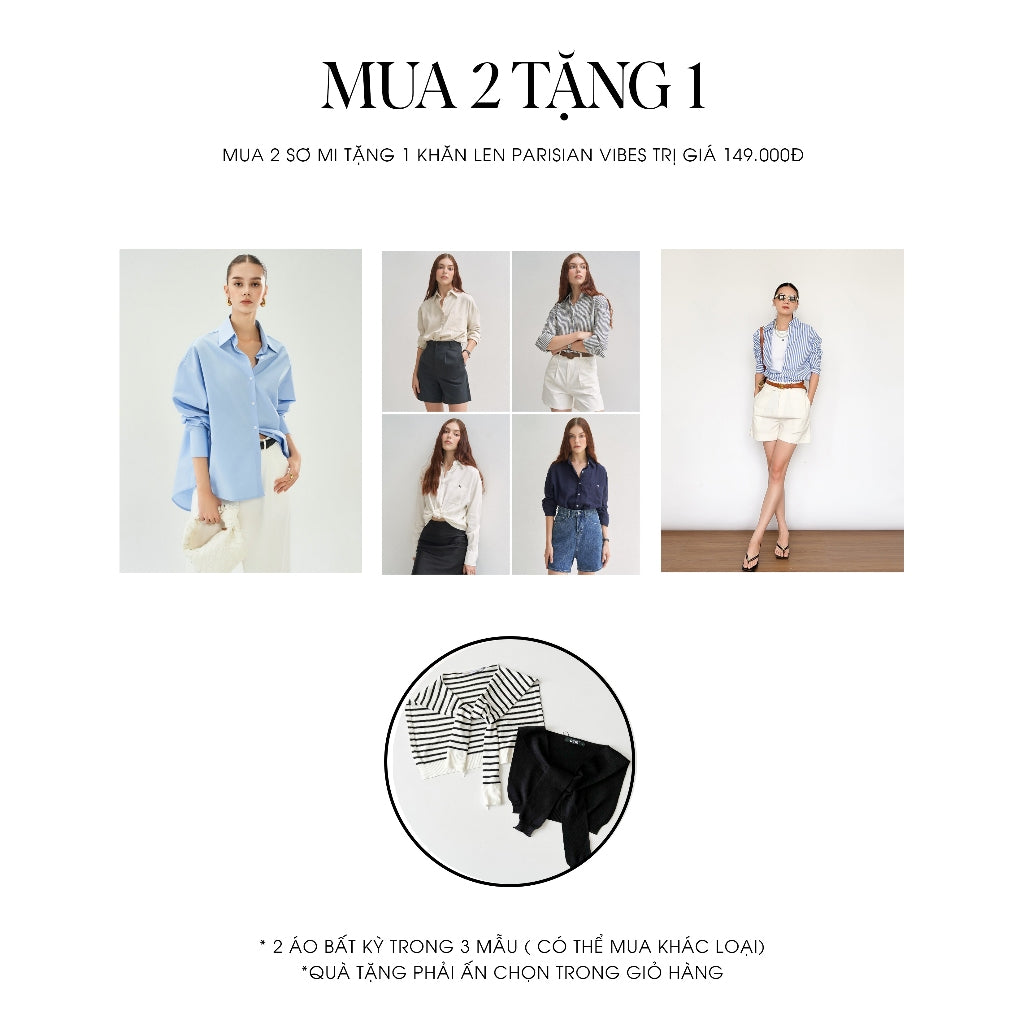 Áo Sơ Mi Linen Basic In Logo as Lana nổi Jazara | 3523 | Lana Official