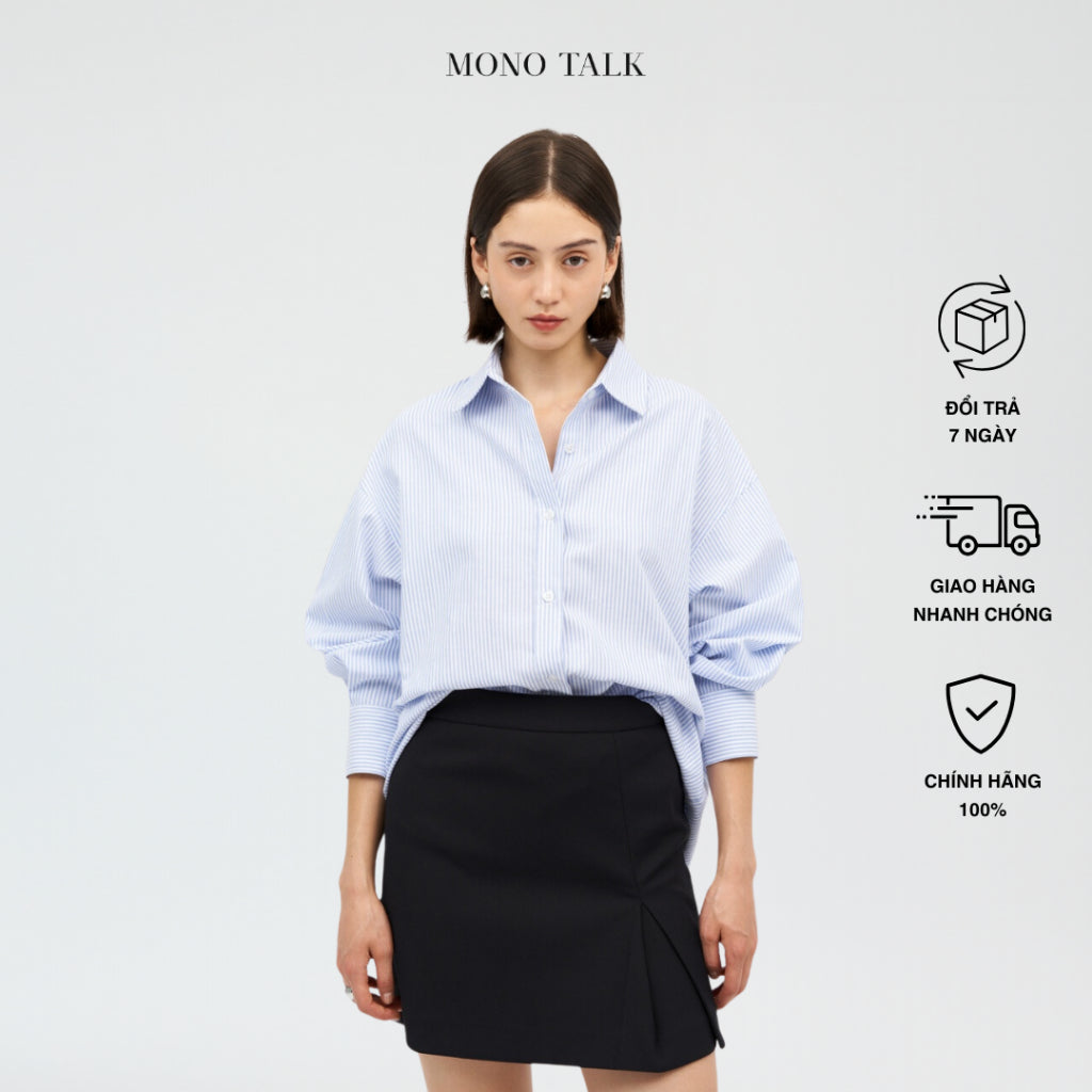 Áo sơ mi oversized MONO TALK (kẻ sọc) chất liệu oxford T10001FT