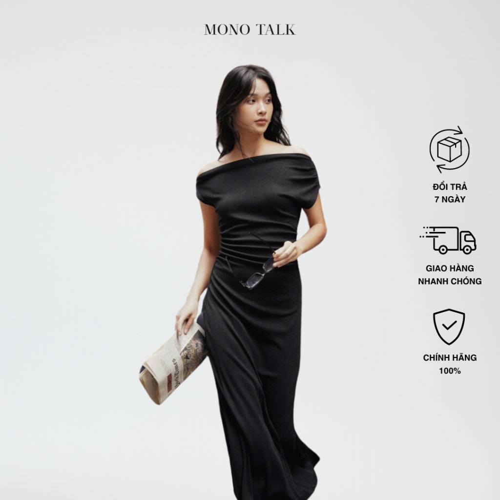 Midi dress with flared collar_MONO TALK_MOF23S-O10010TK