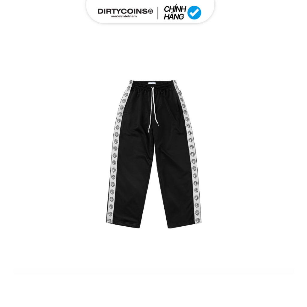 DirtyCoins Track Pants Relaxed Taped Logo - Black