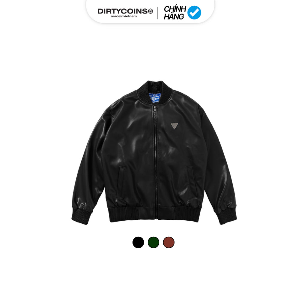 DirtyCoins Metal Label Leather Jacket