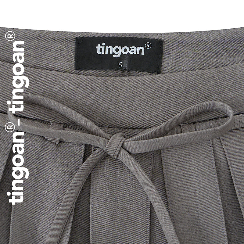 TINGOAN® - Chân váy cạp thấp đen phối dây nơ eo xếp NINA SKIRT/GR PHIÊN BẢN MỚI NHẤT T6/2024