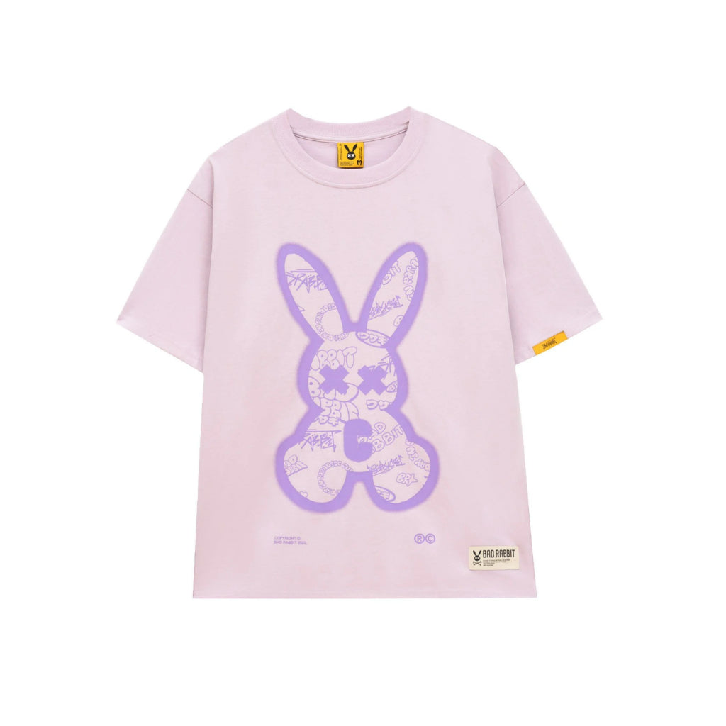 Áo Thun Unisex Bad Rabbit PURPLE SPRAY RABBIT 100% Cotton - Local Brand Chính Hãng