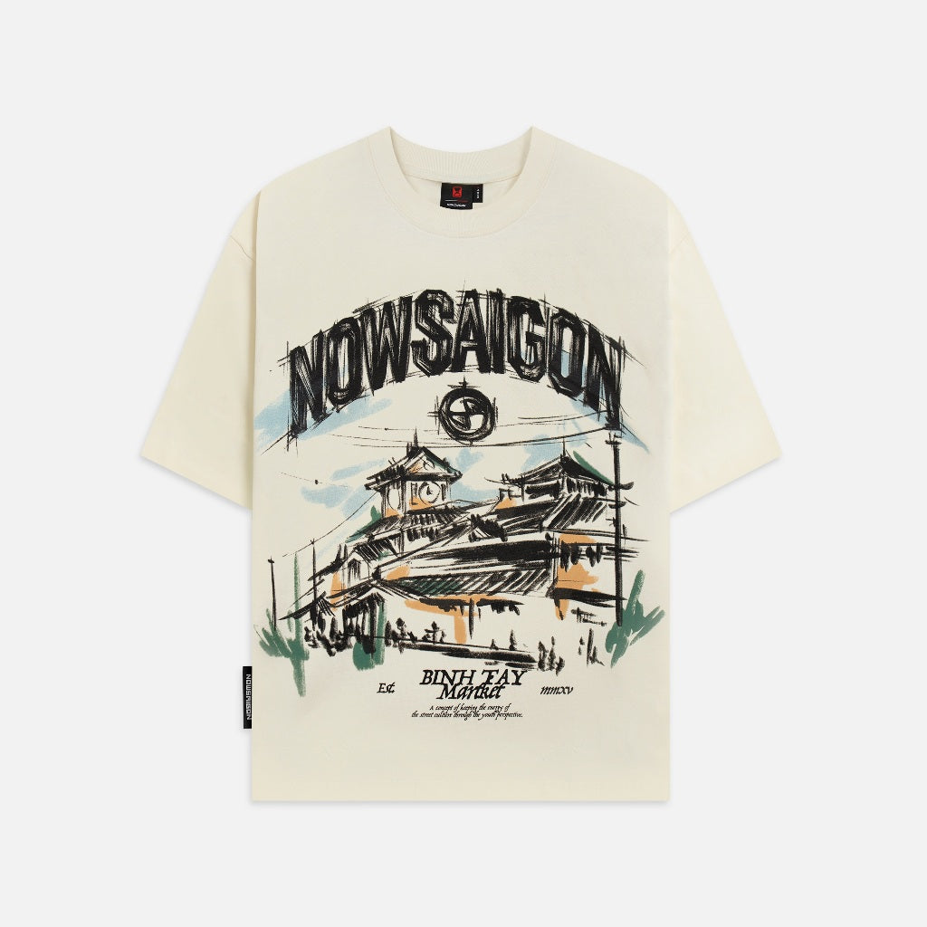 NEEDS OF WISDOM Binh Tay Market Tee - Cream - Genuine Local Brand