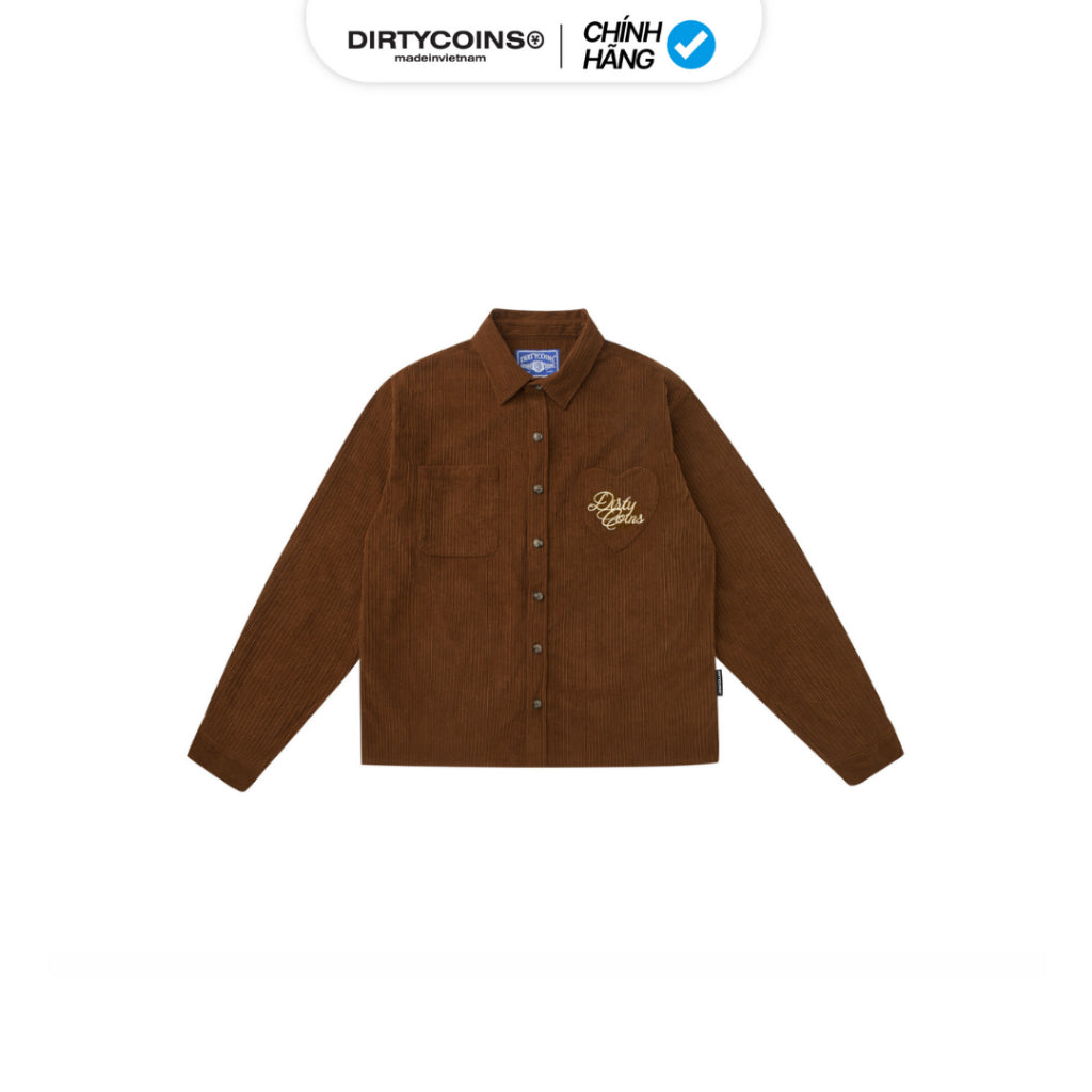 Áo Khoác DirtyCoins Love Corduroy Shirt Jacket - Brown