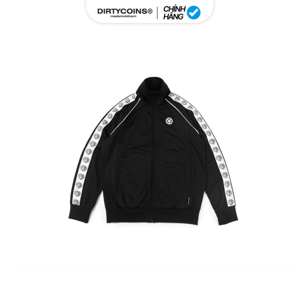 Áo Khoác DirtyCoins Logo Striped Track Jacket - Black