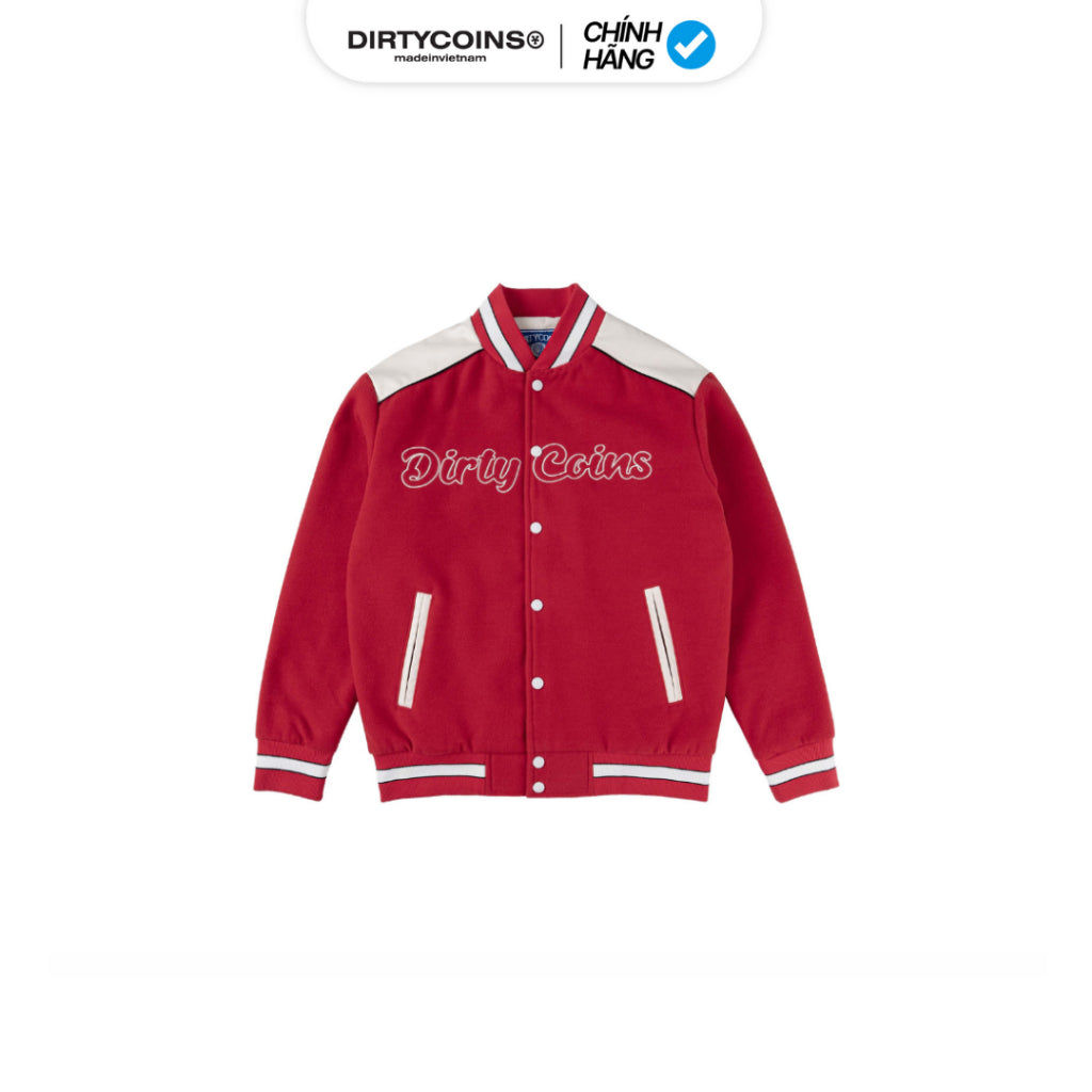 Áo Khoác DirtyCoins University Felt Varsity Jacket - Red