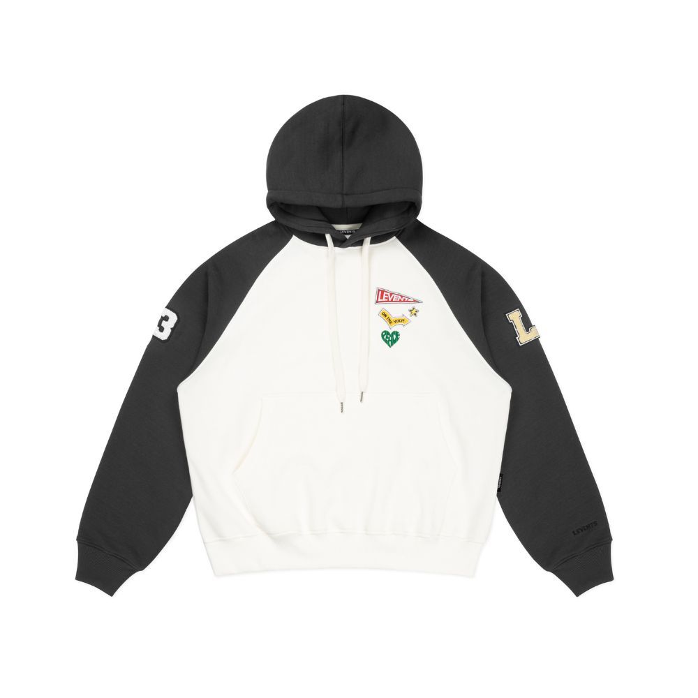 Boxy 2.0 Levents Sticker Raglan Hoodie Unisex Cotton Fleece 
