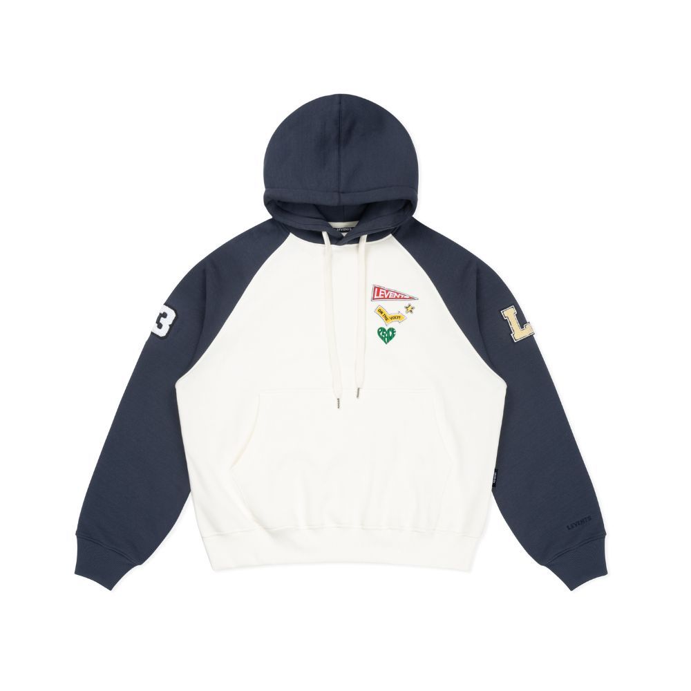 Boxy 2.0 Levents Sticker Raglan Hoodie Unisex Cotton Fleece 
