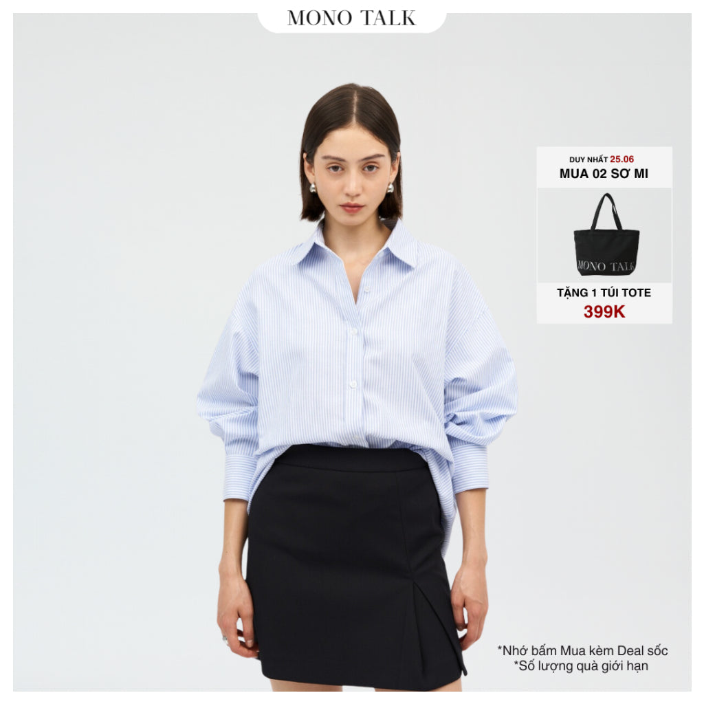 MONO TALK oversized shirt (plaid) oxford material T10001FT