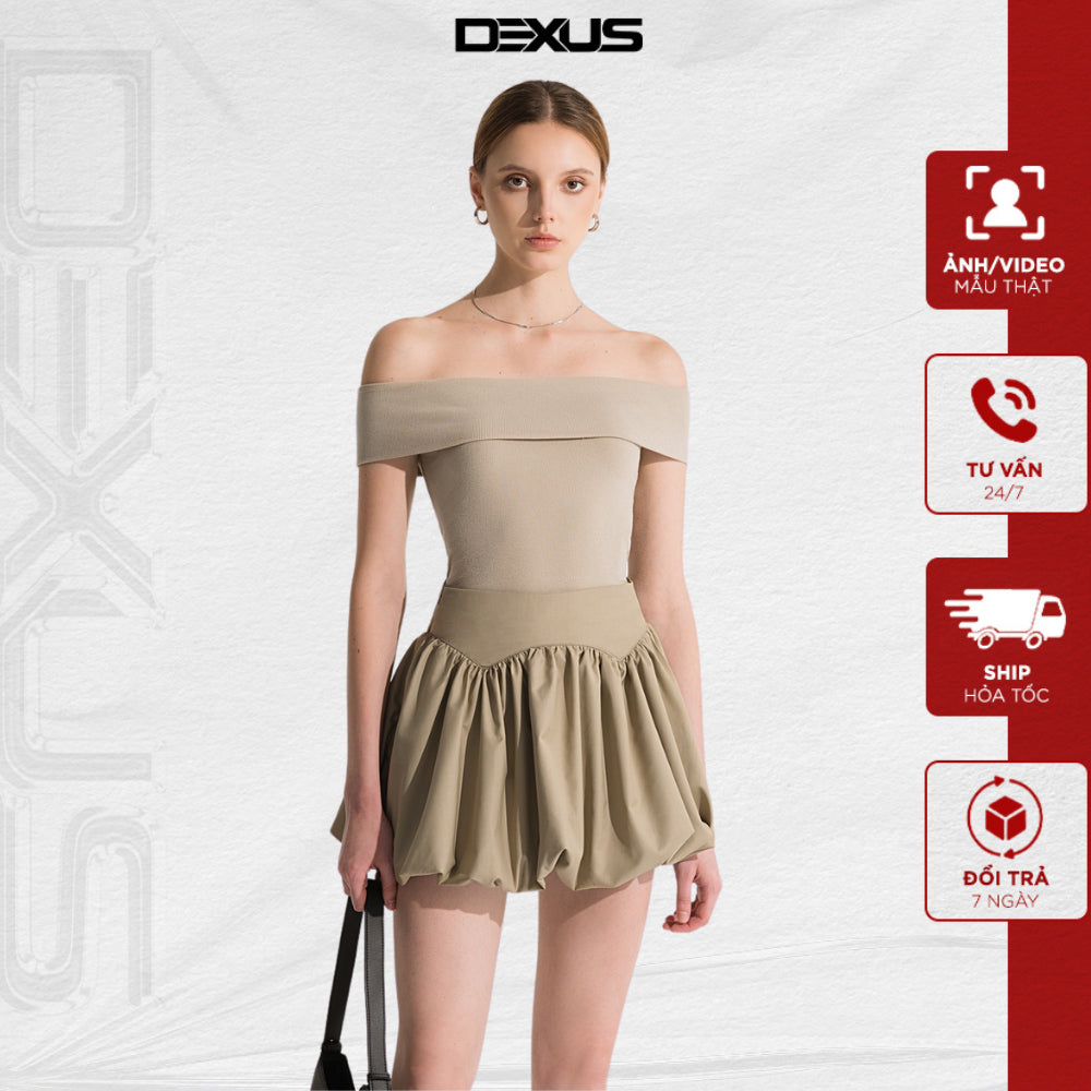 Women's off-the-shoulder, close-fitting shirt that hugs the body and flatters the figure very slay NANCY TOP_DXA71006