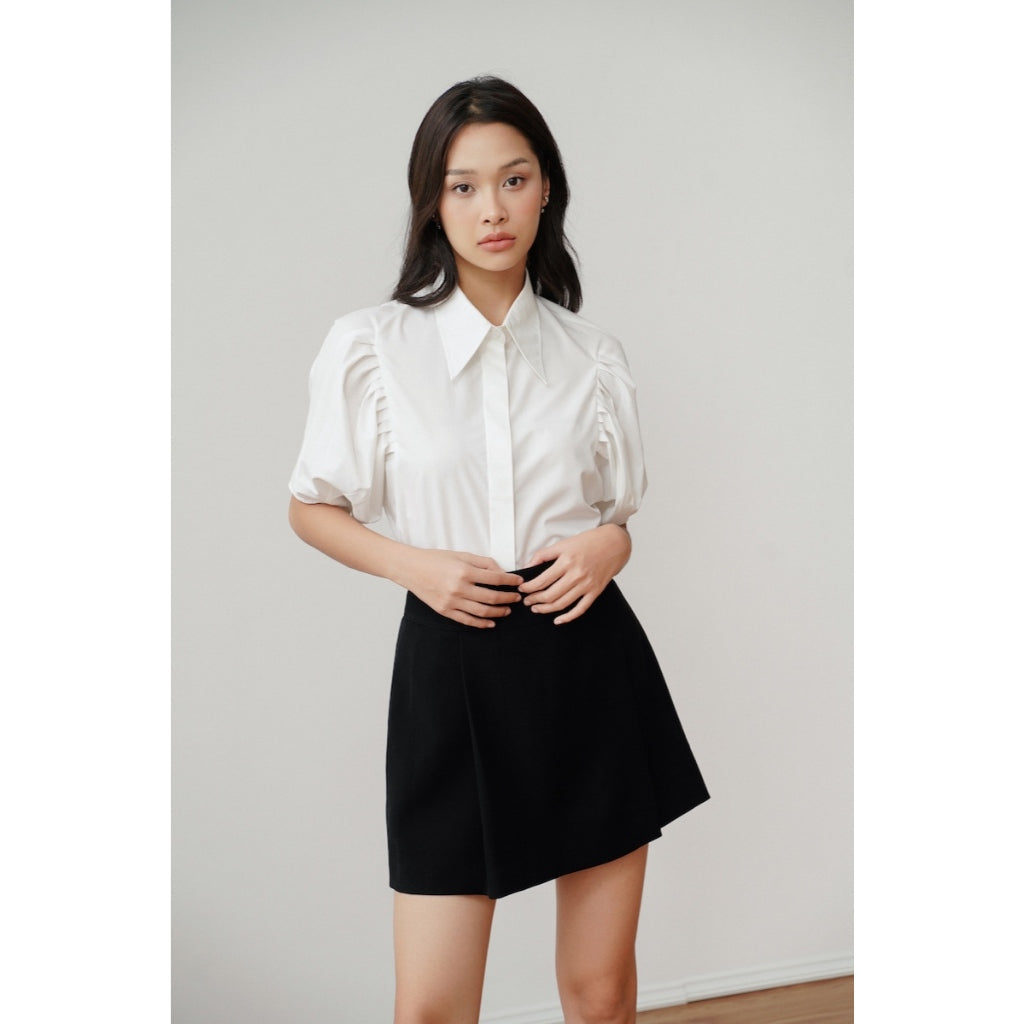 MONO TALK mini skirt with double overlapping waistband MOF23S-B20003TK