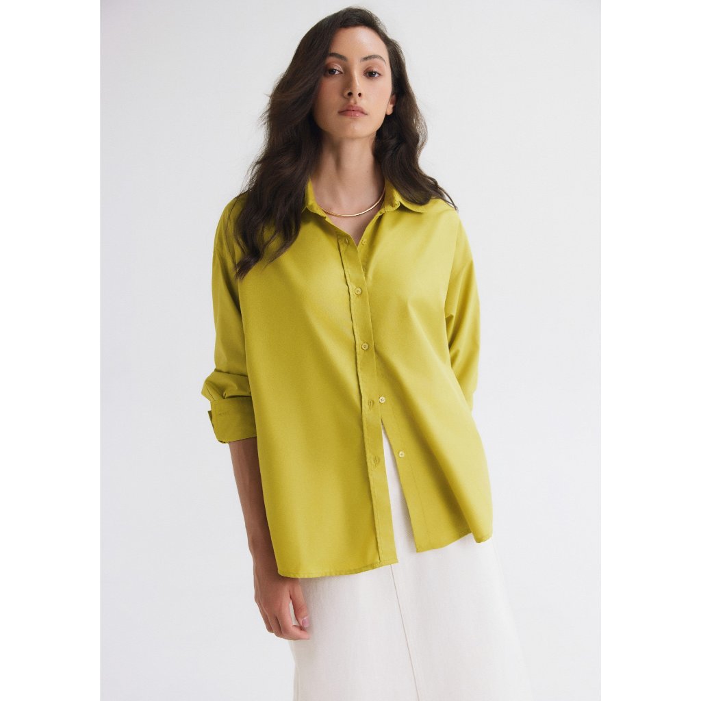 [KOL1508 x MONO TALK] MONO TALK oversized shirt (mixed colors) wrinkle-resistant poplin fabric, soft and cool T10001FT