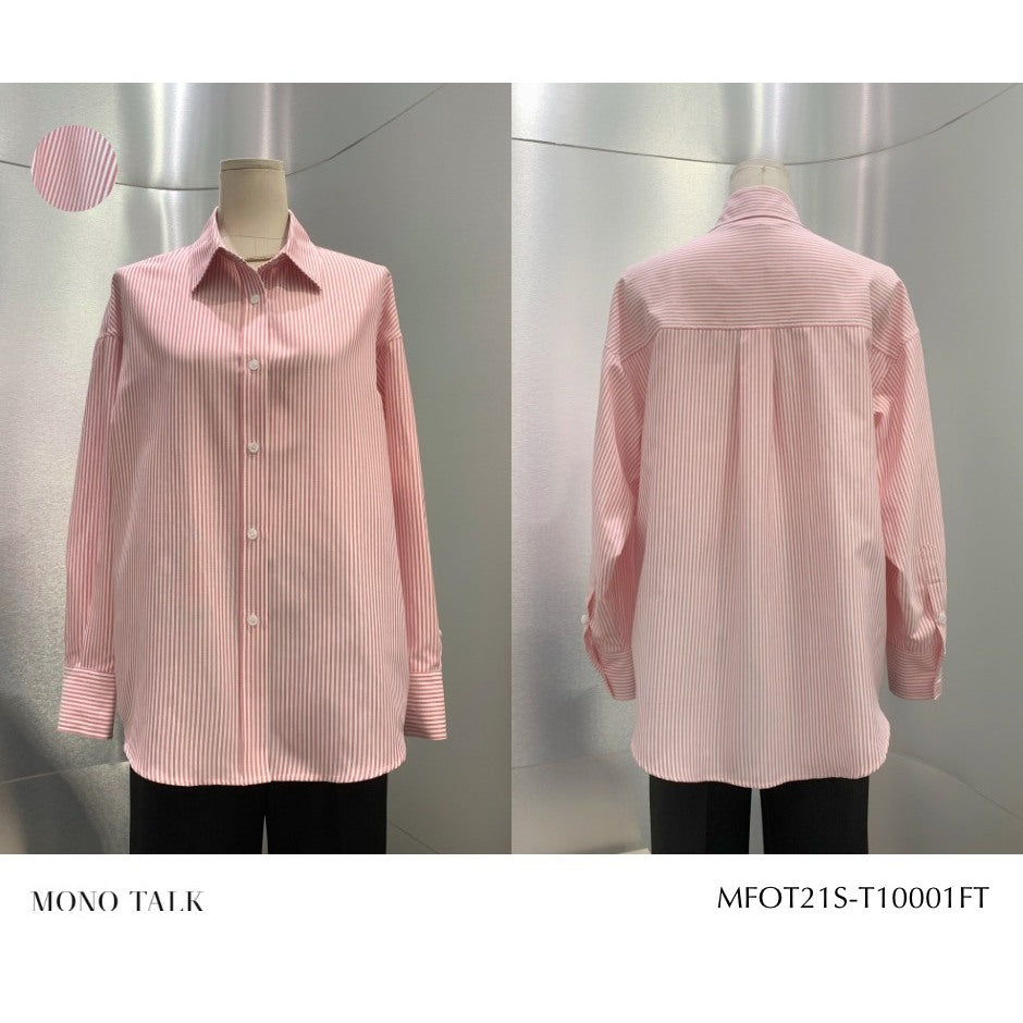 [KOL1508 x MONO TALK] MONO TALK oversized shirt (mixed colors) wrinkle-resistant poplin fabric, soft and cool T10001FT