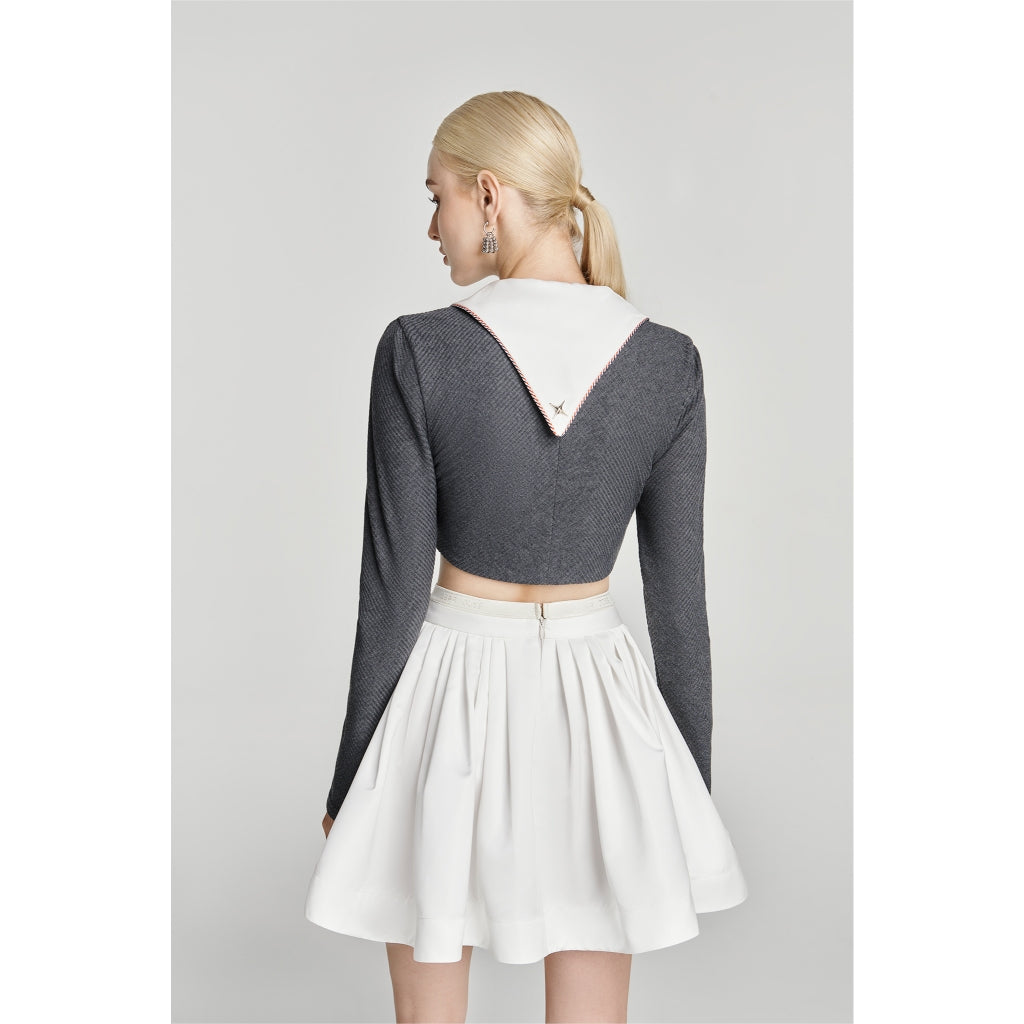 DEAR JOSÉ [LIVESTREAM] - Gray knit long sleeve crop top - Message from the Star