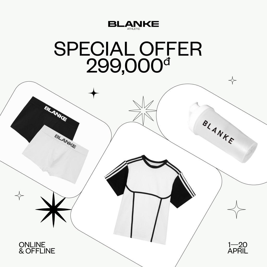 BLANKESPACE Combo Thể Thao Áo Thun ORI TEE Bình Lắc Boxer