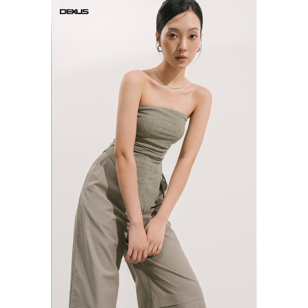 Women's Strapless Ball Gown Shirt Made of Soft Knitted, From Slim Fit, Extremely Flattering JIMJOO TOP_DXA150156