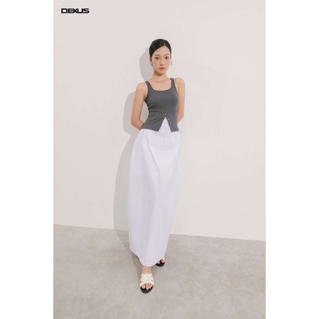 Women's White Long Puff Skirt CHIXIA VERINA SKIRT_DXCV150036