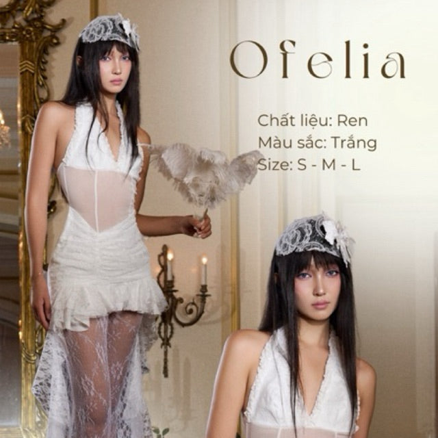 AMELIE - Váy ren cổ chữ V phối đuôi cá - Ofelia Dress