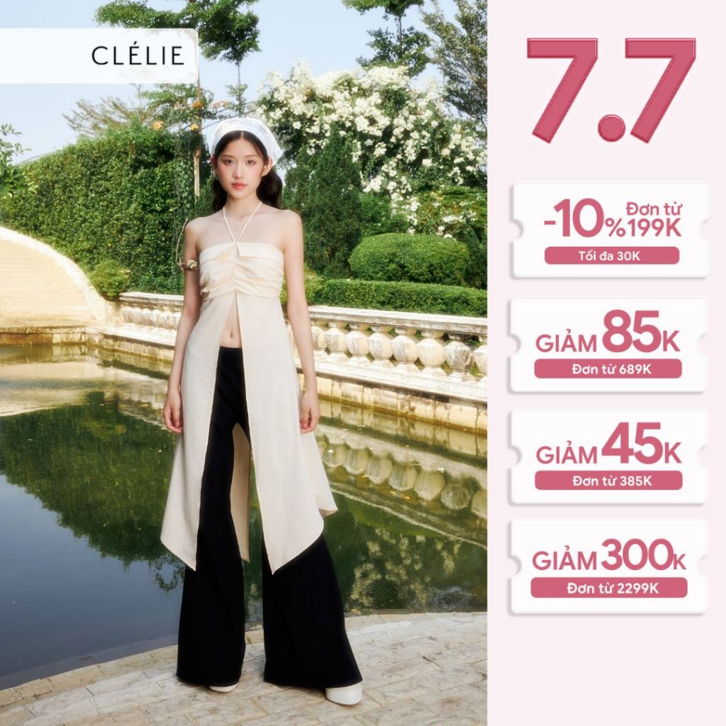 Blouse with 2 straps and ruffles on the chest | JENNIE TOP - CLÉLIE