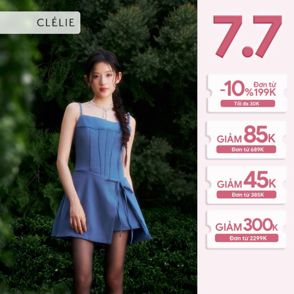 Corset dress with 2 slits and bow tie | PERI DRESS - CLÉLIE