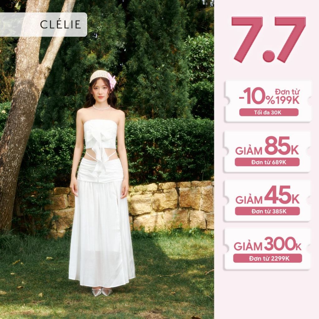 Set of tube top with 2 straps and long skirt with slit and straps | KRIXI SET - CLÉLIE