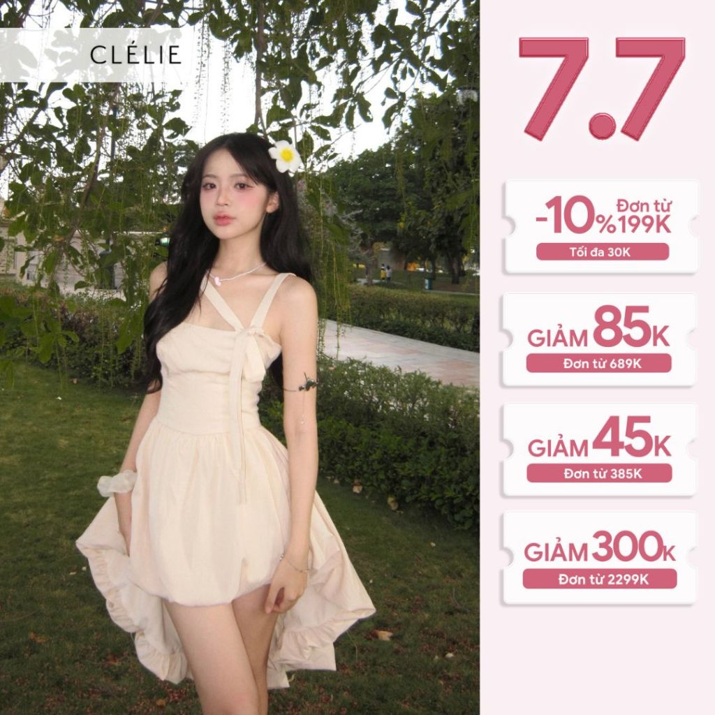 Đầm cúp ngực thắt nơ tùng bí đuôi tôm | DONA DRESS - CLÉLIE