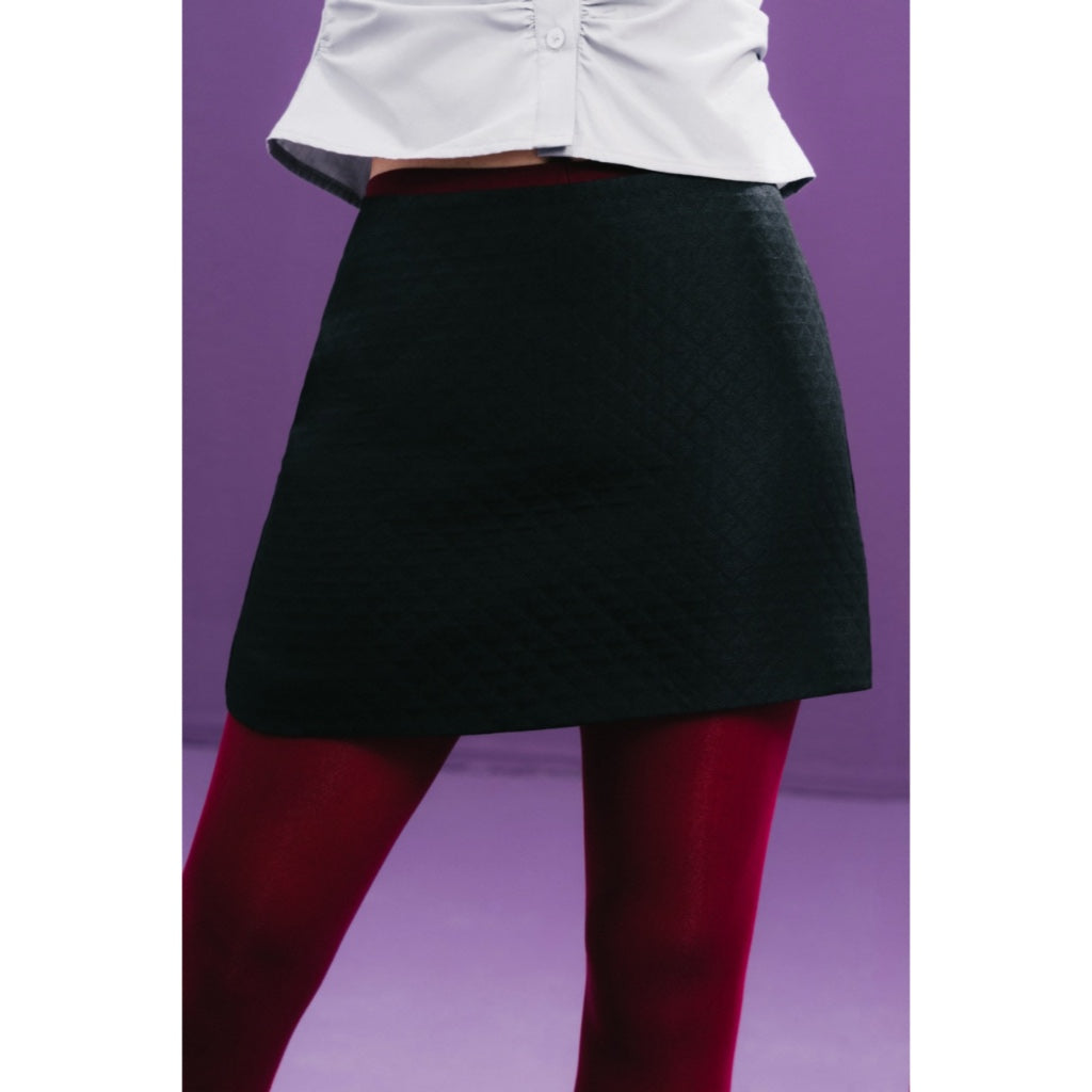 LIBÉ WORKSHOP - Short quilted skirt with black zipper