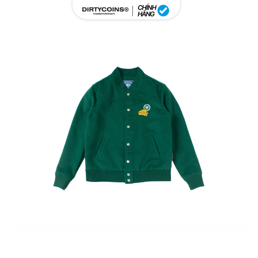 Áo Khoác DirtyCoins Felt Varsity Jacket - Green