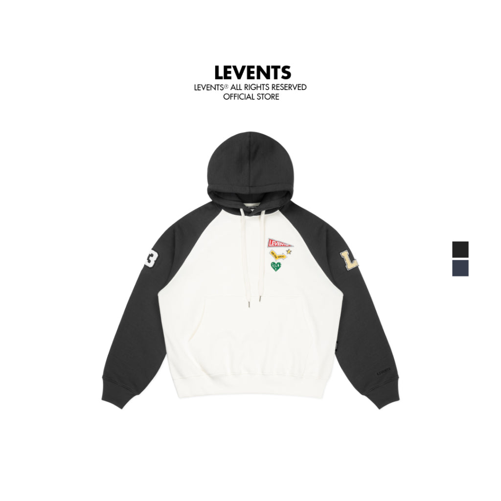 Boxy 2.0 Levents Sticker Raglan Hoodie Unisex Cotton Fleece 