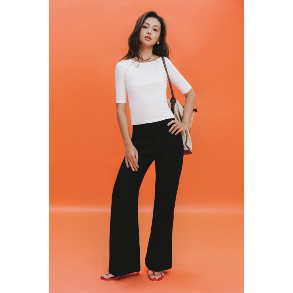 LIBÉ WORKSHOP - Black low-waisted trousers