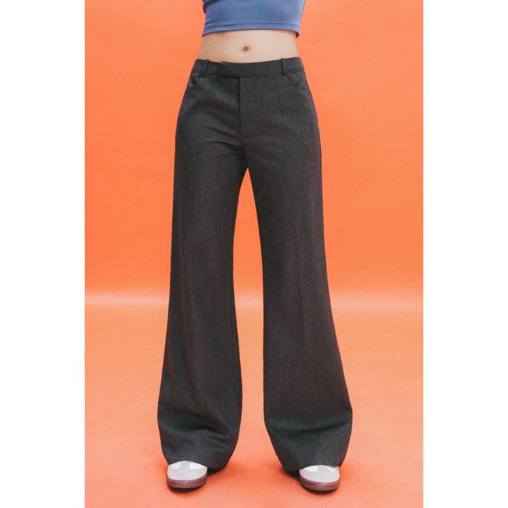 LIBÉ WORKSHOP - Dark grey low-waisted trousers