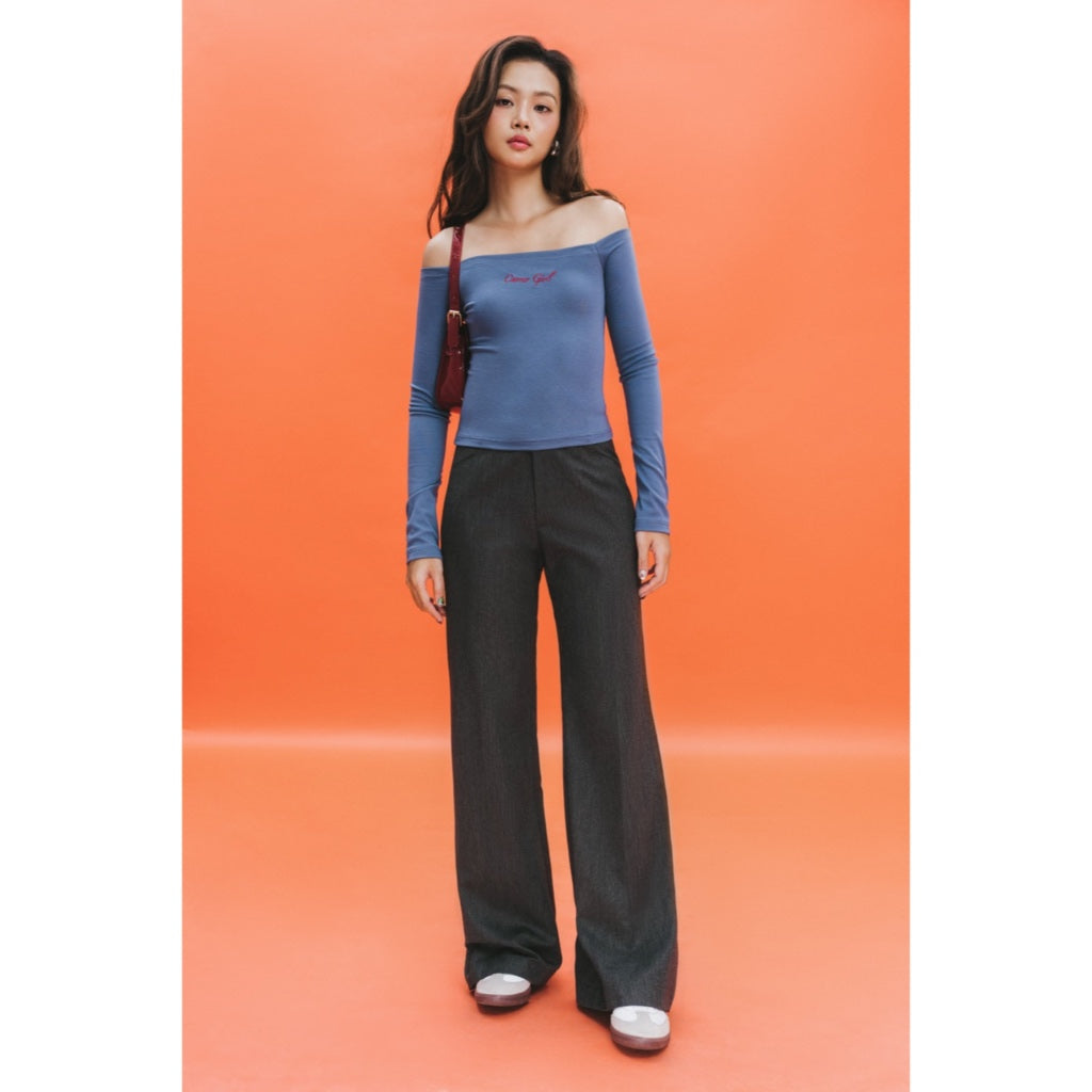 LIBÉ WORKSHOP - Dark grey low-waisted trousers