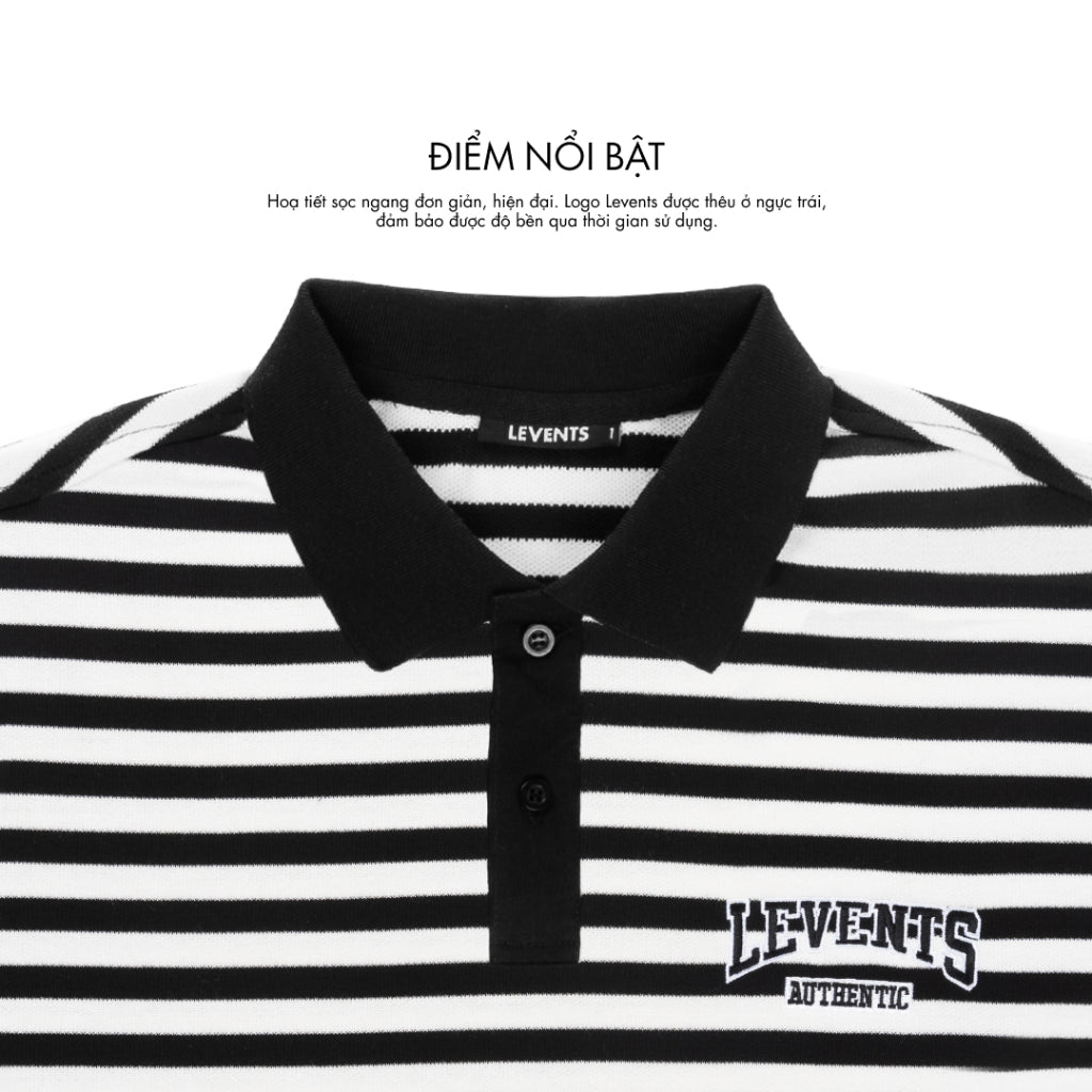 Boxy Levents Horizon Striped Polo Shirt/ Black 