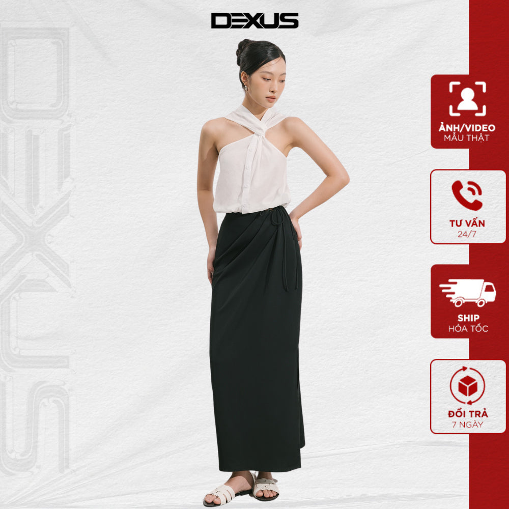 Chân Váy Dáng Dài Nữ     Màu Đen Basic DXCV70368_LINGYANG SKIRT