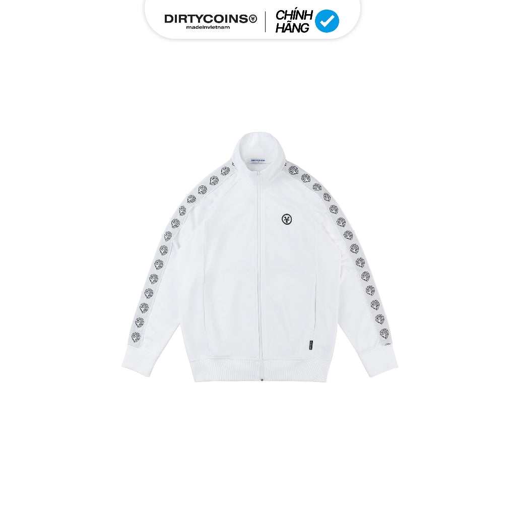 Áo Khoác DirtyCoins Logo Striped Track Jacket - White