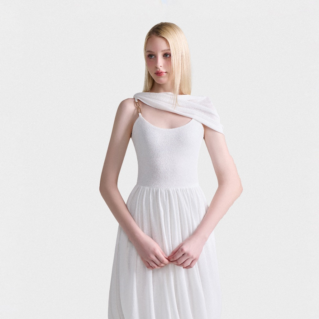 DEAR JOSÉ - White flared two-strap midi dress - Hera