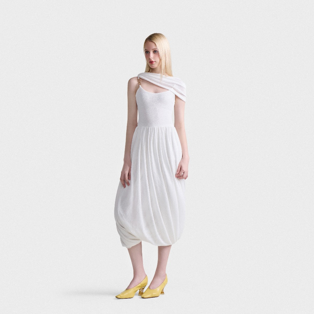 DEAR JOSÉ - White flared two-strap midi dress - Hera