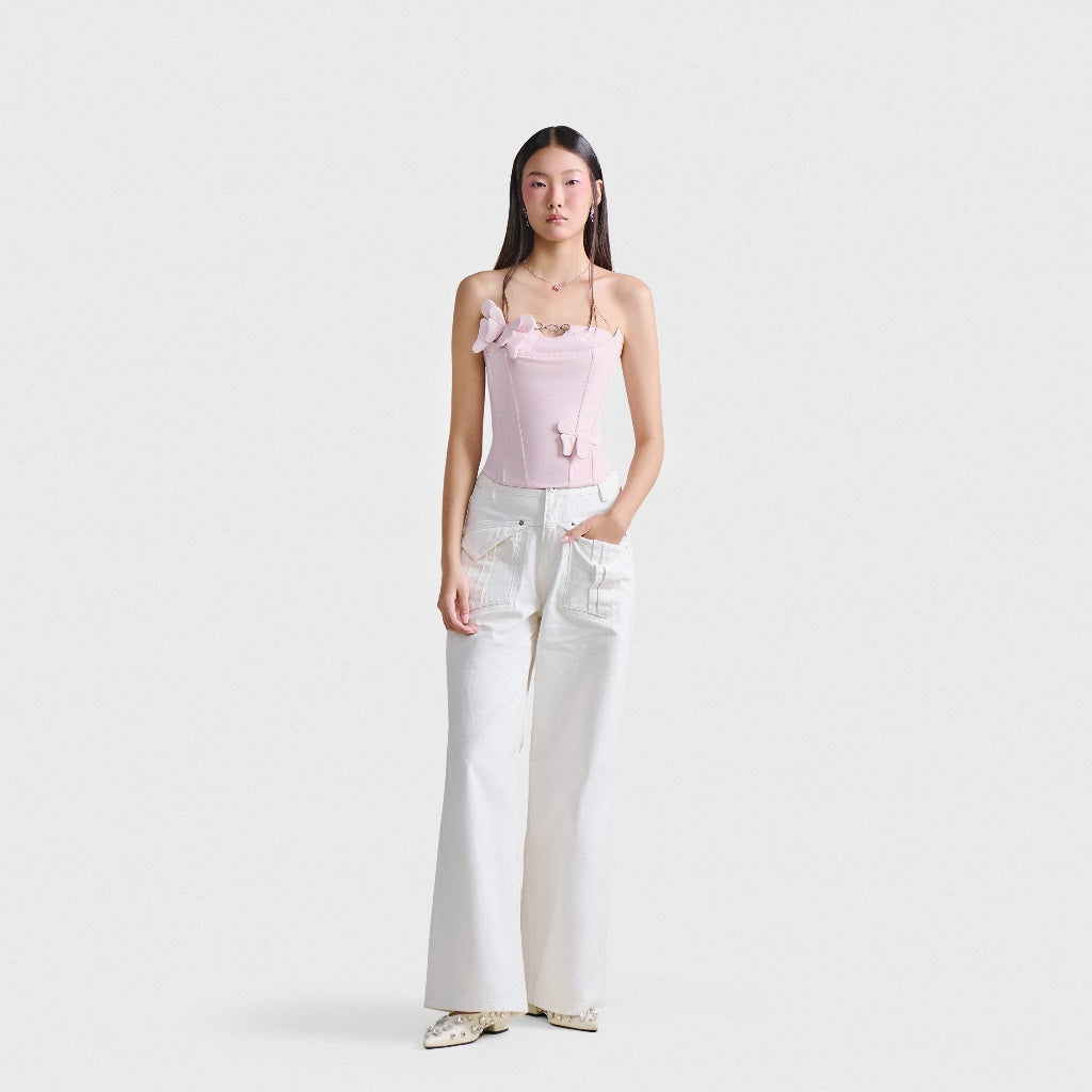 DEAR JOSÉ - White denim straight-leg trousers - Stella