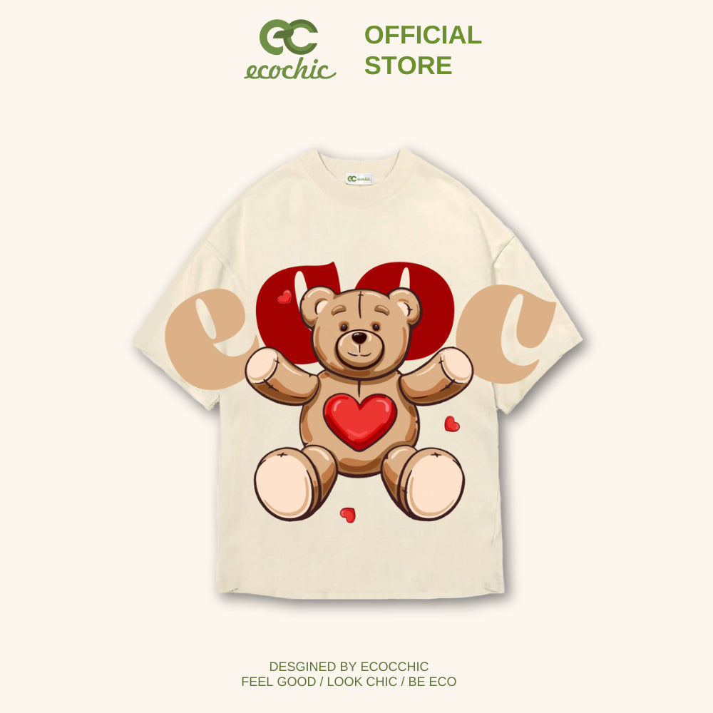 Áo Phông ECOCHIC LOVE SYMBOL Local Brand Chính Hãng Unisex Form Rộng Oversize Premium Cotton 100% B056