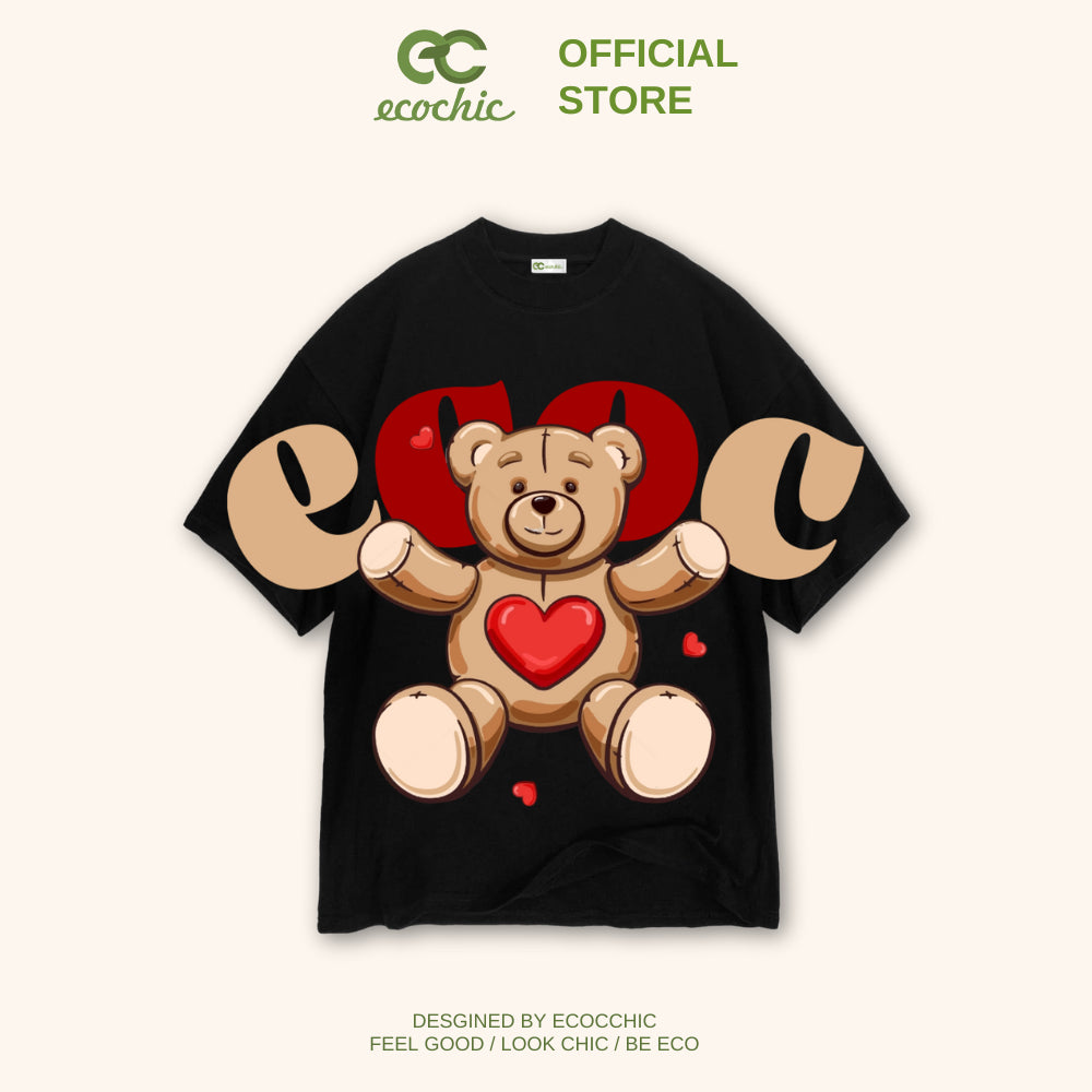 Áo Phông ECOCHIC LOVE SYMBOL Local Brand Chính Hãng Unisex Form Rộng Oversize Premium Cotton 100% B056