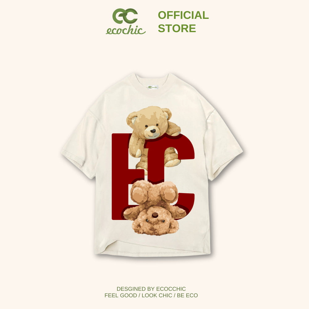 ECOCHIC T-Shirt "LET'S PLAY" TSHIRT Local Brand Authentic Unisex Oversize Premium Cotton 100% B057 