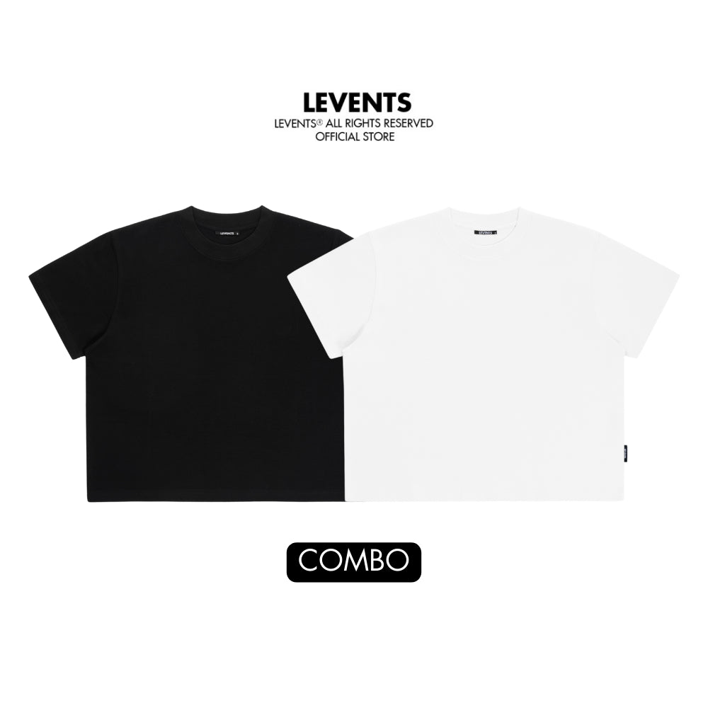 Combo 2 Áo thun Boxy 2.0 Levents Blank Tee 100% Cotton Unisex T-shirt